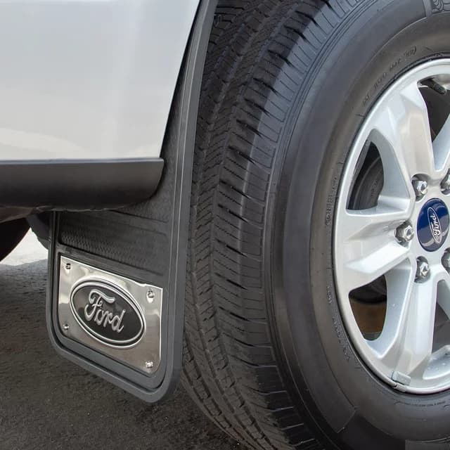 Ford PlastiColor 12” x 23” Heavy Duty Universal Fit Automotive Rear Mud Guards, Black, 1 Pairimage 1