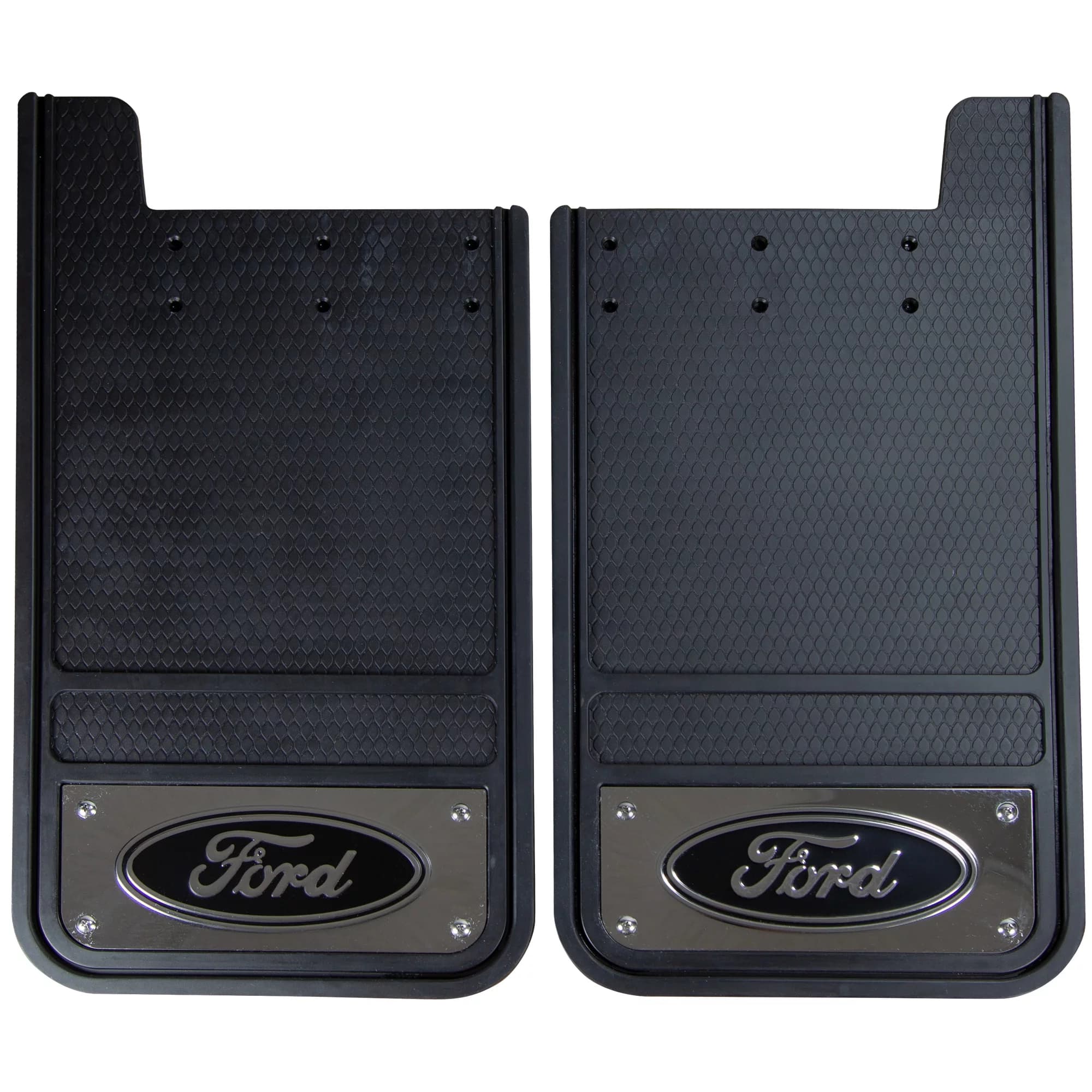 Ford PlastiColor 12” x 23” Heavy Duty Universal Fit Automotive Rear Mud Guards, Black, 1 Pairimage 0