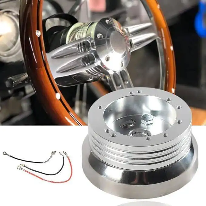 5 & 6 Hole Steering Wheel Polished Hub Adapter Flaming River, Ididit, GM, Chevyimage 2